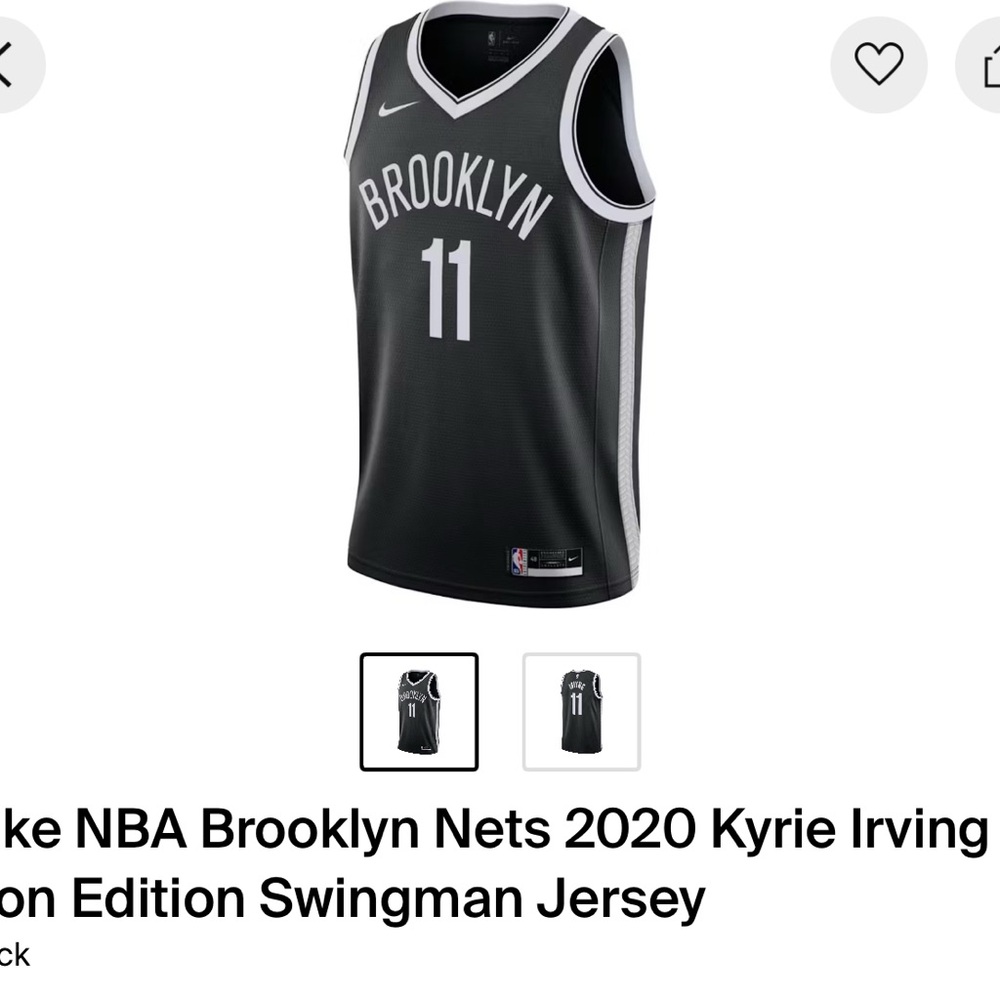 NBA Brooklyn Black Jersey Icon Edition Kyrie Irving never worn